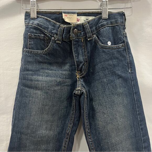 Levis 505 Regular Boys 7 Regular Straight Adjustable Waist Classic Basic New - Picture 2 of 8
